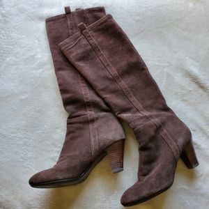 Nine West Suede Scrunch Heeled Boots